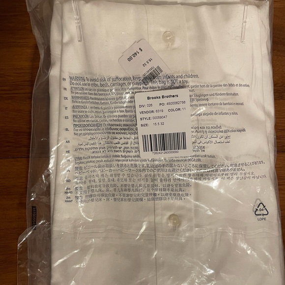NWT Brooks Brothers Regent Fit Oxford Cloth Button Down Dress Shirt | 15.5/32 - Picture 4 of 4